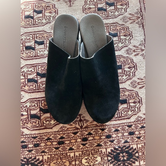 Chocolat Blu women’s black suede Ginette platform clogs size 10 leather - Picture 6 of 8